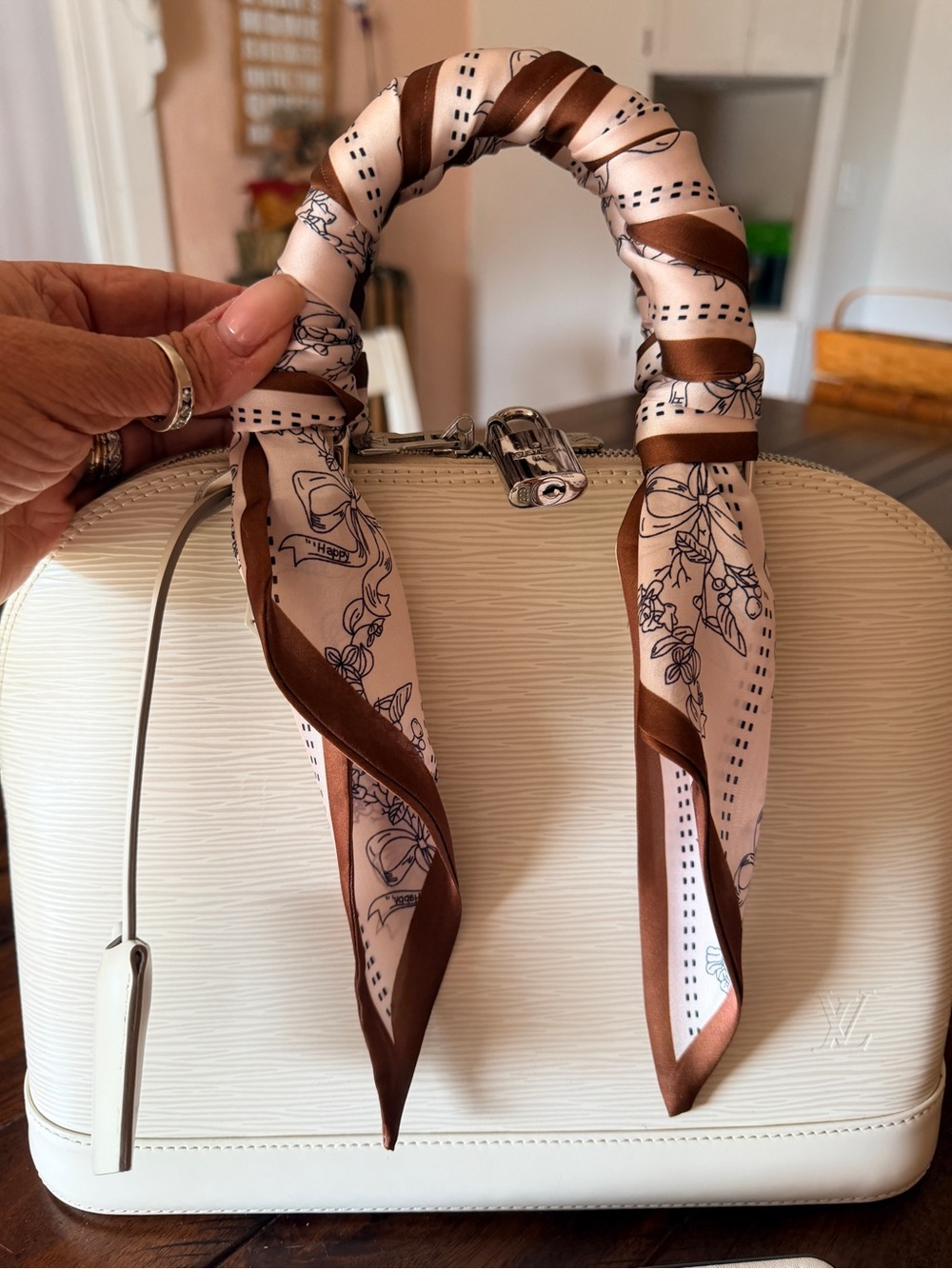 Louis Vuitton Cream Epi Alma Satchel Twilly and Strap Included